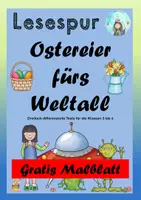 Vorschau - Arbeitsblätter - Gratis Malblatt zur Lesespur Ostereier fürs Weltall - Deckblatt