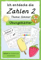 Vorschau - Arbeitsblätter - Ich entdecke die Zahlen 2 Arbeitsblätter Vorschule/Klasse 1 - Deckblatt