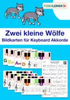 Vorschau - Arbeitsblätter - Zwei kleine Wölfe • Akkorde als Bildkarten für Keyboard - Deckblatt