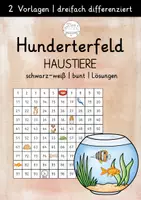 Vorschau - Arbeitsblätter - Hunderterfeld Haustiere | 3-fach differenziert - Deckblatt