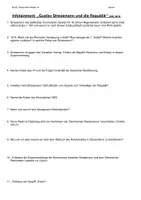 Vorschau - Arbeitsblätter - Analyse Dokumentation Die Deutschen - Gustav Stresemann - Weimarer Republik - Deckblatt