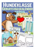 Vorschau - Mal- und Bastelvorlagen - Geburtstagskalender Hundeklasse - Deckblatt