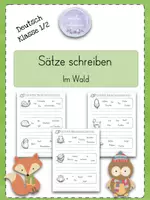Vorschau - Arbeitsblätter - 🌳 Purzelsätze Sätze schreiben Klasse 1/2 "Im Wald" - Deckblatt