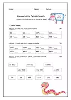 Vorschau - Klassenarbeiten - Klassenarbeit, 3. Klasse, Mathe: Runden, Plus/Minus, Masse - Seite 1
