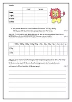 Vorschau - Klassenarbeiten - Klassenarbeit, 3. Klasse, Mathe: Runden, Plus/Minus, Masse - Seite 3