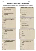 Vorschau - Arbeitsblätter - Multiple-Choice-Quiz - Hochkulturen - Deckblatt