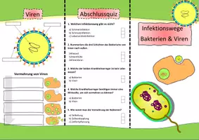 Vorschau - Stundenentwürfe - Flyer - Viren, Bakterien, Infektionswege, Krankheitserreger - Seite 1