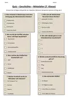 Vorschau - Arbeitsblätter - Multiple - Choice - Quiz - Mittelalter - Deckblatt