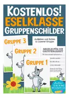 Vorschau - Stationenlernen - Gruppenschilder Eselklasse kostenlos I Dekoration mit dem Klassentier Esel - Deckblatt