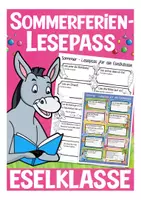 Vorschau - Arbeitsblätter - Sommerferien Lesepass Eselklasse - Deckblatt