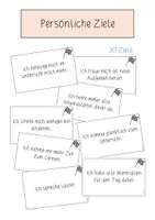 Vorschau - Aufgabenkarten - Persönliche Ziele/ Klassenziele - Seite 1