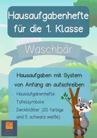 Vorschau - Anderer Materialtyp - Hausaufgabenheft mit System 1. Klasse Waschbär Waschbärklasse - Deckblatt