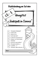 Vorschau - Arbeitsblätter - Badespaß im Sommer - Rechtschreibung am Text üben - Deutsch/ Sprache Klasse 3, 4 Sommer Grundschule, ck-k - Seite 3