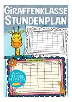 Vorschau - Mal- und Bastelvorlagen - Stundenplan Giraffenklasse - Deckblatt