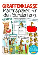 Vorschau - Mal- und Bastelvorlagen - Schulanfang Giraffenklasse Materialpaket - Deckblatt
