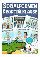 Vorschau - Präsentationen/Tafelbilder - Sozialformen Tafeltransparenz Krokodilklasse - Deckblatt