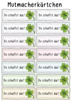 Vorschau - Bildkarten - Viel Glück / Erfolg / Mutmacher - Kärtchen - Seite 2