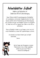 Vorschau - Arbeitsblätter - Arbeitsblätter "Fußball": Addition und Subtraktion im ZR 100 mit ZÜ - Seite 1