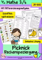 Vorschau - Unterrichtsreihen - Rechenspaziergang Picknick (schriftliche Subtraktion) - Deckblatt