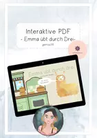Vorschau - Stationenlernen - Emma übt durch Drei- gemischte Aufgaben zur Division durch Drei - Deckblatt