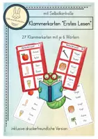 Vorschau - Spiele - Klammerkarten "Erstes Lesen" mit Selbstkontrolle - Klasse 1 - Deckblatt