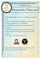 Vorschau - Spiele - Klammerkarten "Erstes Lesen" mit Selbstkontrolle - Klasse 1 - Seite 1