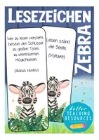 Vorschau - Mal- und Bastelvorlagen - Lesezeichen Zebra zum Schulanfang - Deckblatt