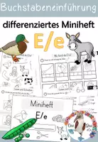 Vorschau - Arbeitsblätter - Buchstabe E / e - Miniheft für die Buchstabeneinführung - Deckblatt