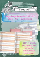Vorschau - Poster - Abänderbarer Regenbogen-Kalender 2021/22 - Deckblatt