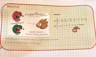 Vorschau - Mal- und Bastelvorlagen - Sticker "Doppelbruch" Vorlage für einen bunten Mathe-Hefter - Seite 3