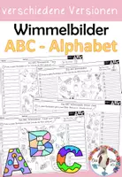 Vorschau - Stationenlernen - ABC- Alphabet Wimmelbilder - Schreiben - Deckblatt