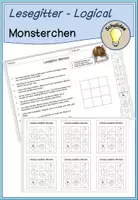 Vorschau - Arbeitsblätter - Lesegitter Monsterchen - Leserätsel Logical - Deckblatt