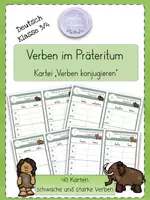 Vorschau - Aufgabenkarten - Verben im Präteritum/Vergangenheit I ÜBUNGSKARTEI - Deckblatt