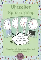Vorschau - Arbeitsblätter - Spaziergänge Uhrzeiten für Klasse 1/2 im Bundle - Deckblatt