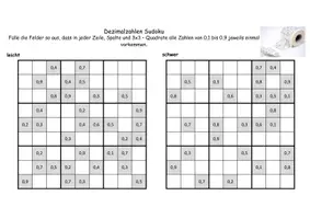 Vorschau - Arbeitsblätter - Bruchzahlen und Dezimalzahlen Sudoku - Seite 3