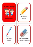 Vorschau - Stationenlernen - Ringwörterbuch Englisch School Things (Wort/Bild) - Seite 1