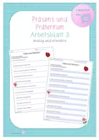 Vorschau - Arbeitsblätter - Arbeitsblatt Präsens und Präteritum 3 (interaktiv und analog) - Deckblatt