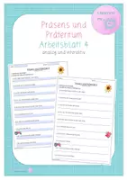 Vorschau - Arbeitsblätter - Arbeitsblatt Präsens und Präteritum 4 (interaktiv und analog) - Deckblatt