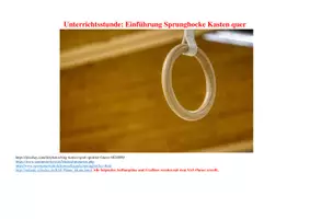 Vorschau - Stundenentwürfe - Turnen 4: Sprung über den Kasten quer - Seite 1
