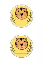 Vorschau - Mal- und Bastelvorlagen - Tiger - Klasse Namensschild rund bunt (z.B.: Einschulung) - Seite 3