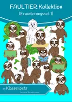 Vorschau - selbst erstellte Cliparts/Grafiken - Faultier Clipart Erweiterungsset 1 - Deckblatt