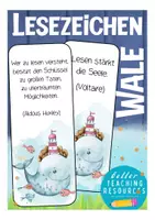 Vorschau - Mal- und Bastelvorlagen - Lesezeichen Wal / Walklasse Schulanfang - Deckblatt