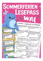 Vorschau - Arbeitsblätter - Sommerferien - Lesepass Walklasse - Deckblatt