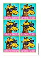 Vorschau - Mal- und Bastelvorlagen - Feriengrüße Giraffenklasse kostenlos - Seite 1