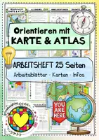 Vorschau - Arbeitsblätter - Orientieren mit Karte, Atlas und Kompass - Karten lesen - Deckblatt