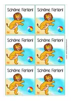 Vorschau - Mal- und Bastelvorlagen - Feriengrüße Löwenklasse kostenlos - Seite 2