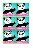 Vorschau - Mal- und Bastelvorlagen - Feriengrüße Pandaklasse kostenlos - Seite 1