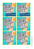 Vorschau - Mal- und Bastelvorlagen - Feriengrüße Koalaklasse kostenlos - Seite 1