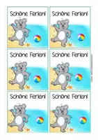 Vorschau - Mal- und Bastelvorlagen - Feriengrüße Koalaklasse kostenlos - Seite 2