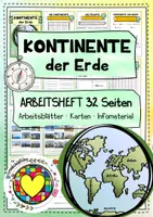 Vorschau - Arbeitsblätter - Arbeitsheft Kontinente der Erde - Informationsblätter, Arbeitsblätter, Kartenmaterial - Deckblatt